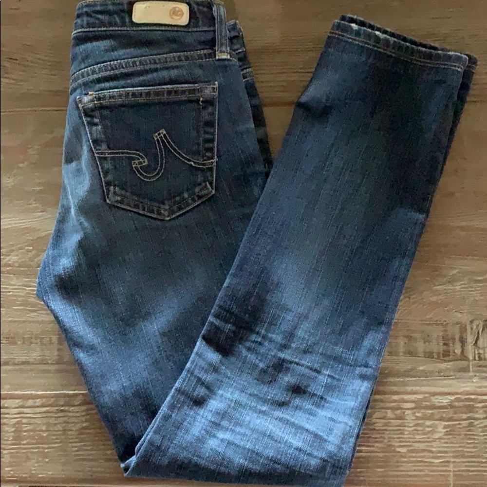 AG Premier Skinny Straight leg denim jeans.